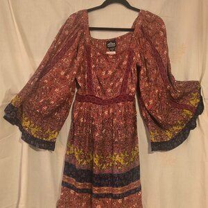 Brown & Tan Floural Dress